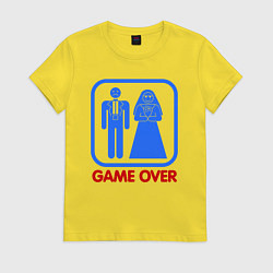 Футболка хлопковая женская Game over, цвет: желтый