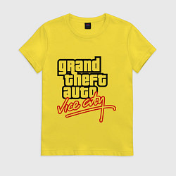 Футболка хлопковая женская GTA Vice City, цвет: желтый