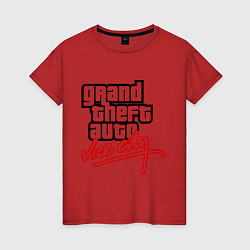 Футболка хлопковая женская GTA Vice City, цвет: красный