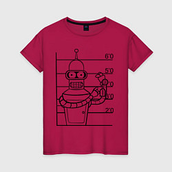 Футболка хлопковая женская Bender Wanted, цвет: маджента