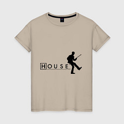 Футболка хлопковая женская House MD, цвет: миндальный