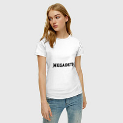 Футболка хлопковая женская Megadeth, цвет: белый — фото 2