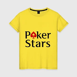Футболка хлопковая женская Poker Stars, цвет: желтый