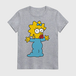 Футболка хлопковая женская Maggie Simpson, цвет: меланж