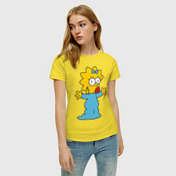 Футболка хлопковая женская Maggie Simpson, цвет: желтый — фото 2