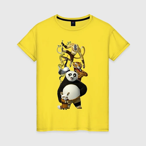 Женская футболка Панда с друзьями / Желтый – фото 1