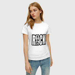 Футболка хлопковая женская Rock Logo, цвет: белый — фото 2