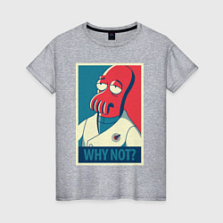 Футболка хлопковая женская Zoidberg: Why not?, цвет: меланж