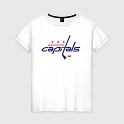 Футболка хлопковая женская Washington Capitals, цвет: белый