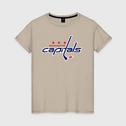 Футболка хлопковая женская Washington Capitals, цвет: миндальный