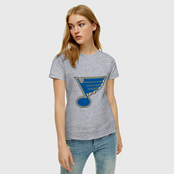 Футболка хлопковая женская St Louis Blues, цвет: меланж — фото 2