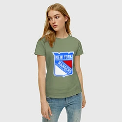 Футболка хлопковая женская New York Rangers, цвет: авокадо — фото 2