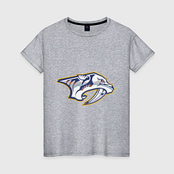 Футболка хлопковая женская Nashville Predators, цвет: меланж