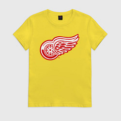 Футболка хлопковая женская Detroit Red Wings, цвет: желтый