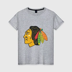 Футболка хлопковая женская Chicago Blackhawks, цвет: меланж