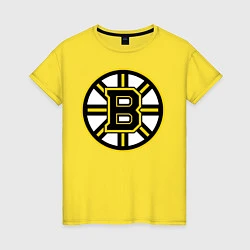 Футболка хлопковая женская Boston Bruins, цвет: желтый