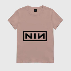 Футболка хлопковая женская Nine inch nails, цвет: пыльно-розовый