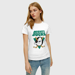 Футболка хлопковая женская Anaheim Mighty Ducks, цвет: белый — фото 2