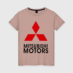 Футболка хлопковая женская Mitsubishi, цвет: пыльно-розовый