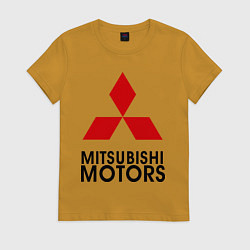 Футболка хлопковая женская Mitsubishi, цвет: горчичный