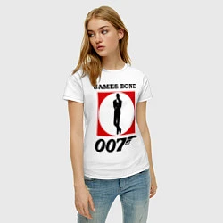Футболка хлопковая женская James Bond 007, цвет: белый — фото 2