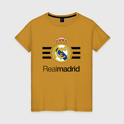 Женская футболка Real Madrid Lines / Горчичный – фото 1