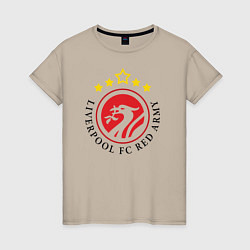 Футболка хлопковая женская Liverpool FC Red Army, цвет: миндальный