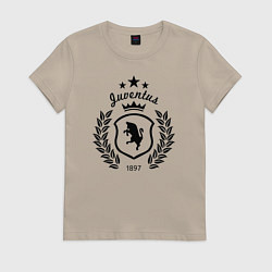 Футболка хлопковая женская Juventus King 1897, цвет: миндальный