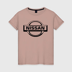 Футболка хлопковая женская Nissan club, цвет: пыльно-розовый