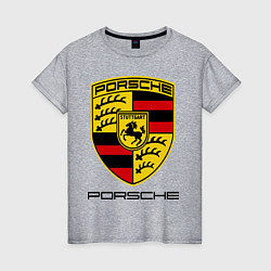 Футболка хлопковая женская Porsche Stuttgart, цвет: меланж
