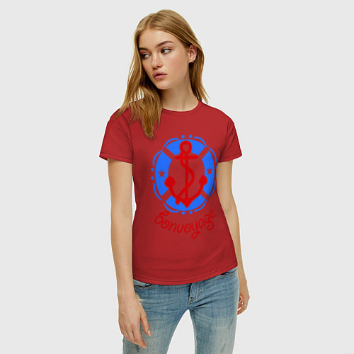 Женская футболка Sea Bon Voyage / Красный – фото 3