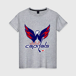Футболка хлопковая женская Washington Capitals: Ovechkin, цвет: меланж
