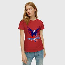 Футболка хлопковая женская Washington Capitals: Ovechkin, цвет: красный — фото 2