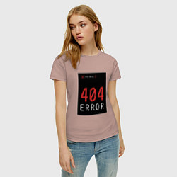 Футболка хлопковая женская 404 Error, цвет: пыльно-розовый — фото 2
