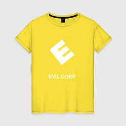 Футболка хлопковая женская Evil corporation, цвет: желтый