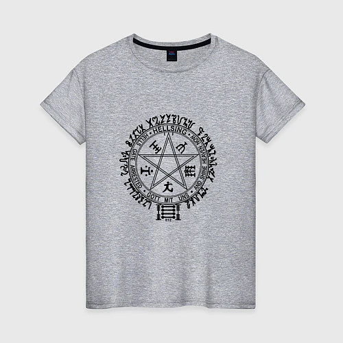 Женская футболка Hellsing Pentagram / Меланж – фото 1