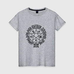 Футболка хлопковая женская Hellsing Pentagram, цвет: меланж