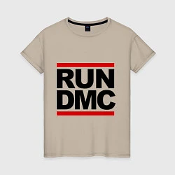 Футболка хлопковая женская Run DMC, цвет: миндальный