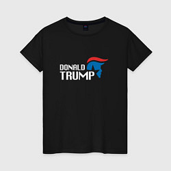 Футболка хлопковая женская Donald Trump Logo, цвет: черный