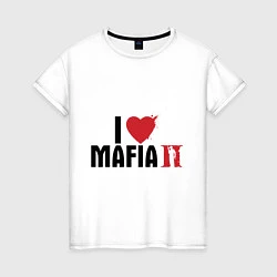 Футболка хлопковая женская I love Mafia 2, цвет: белый