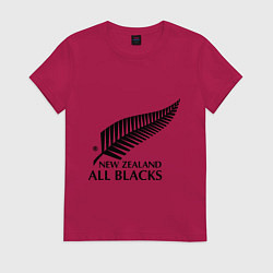 Футболка хлопковая женская New Zeland: All blacks, цвет: маджента