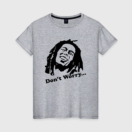 Женская футболка Bob Marley: Don't worry / Меланж – фото 1