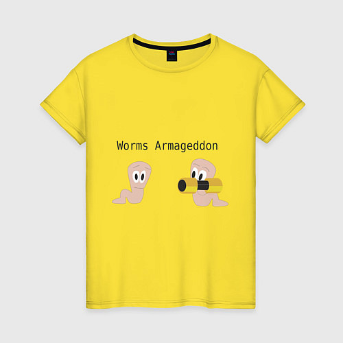 Женская футболка Worms armageddon / Желтый – фото 1