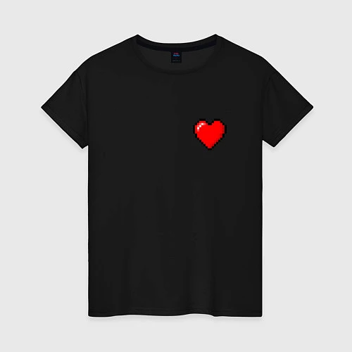 Женская футболка Пиксельное сердце / Черный – фото 1