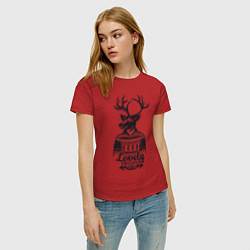 Футболка хлопковая женская Lovely Sweater: with men, цвет: красный — фото 2
