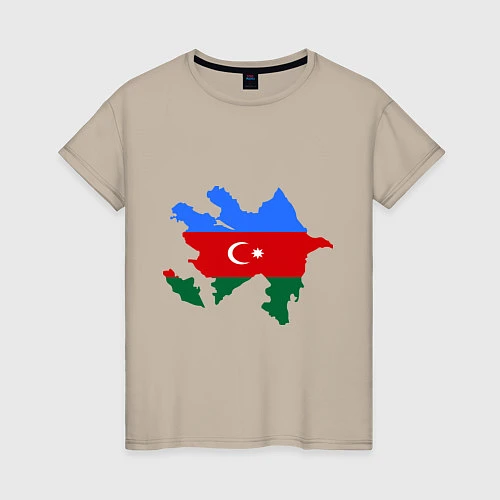 Женская футболка Azerbaijan map / Миндальный – фото 1