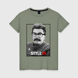 Футболка хлопковая женская Stalin: Style in, цвет: авокадо