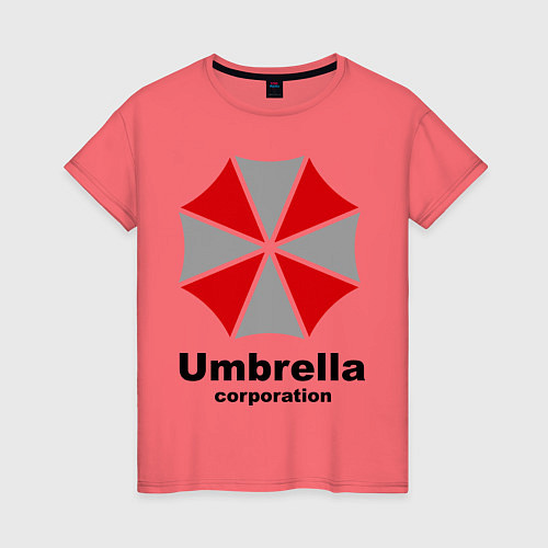 Женская футболка Umbrella corporation / Коралловый – фото 1