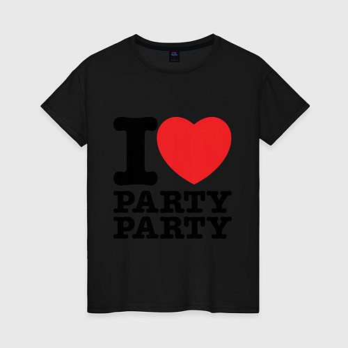 Женская футболка I Love Party / Черный – фото 1