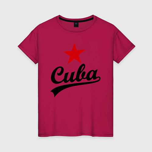 Женская футболка Cuba Star / Маджента – фото 1